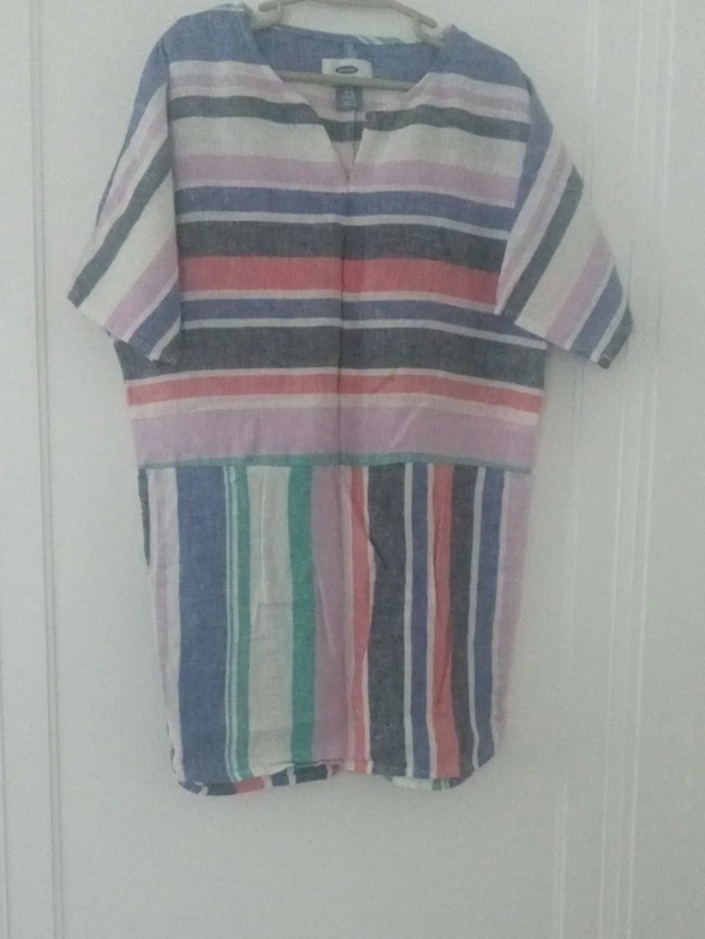 girl 6/7 striped shirt dress Old navy